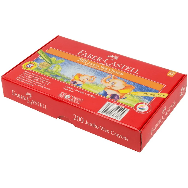 Faber-Castell Jumbo Wax Crayons Assorted Classpack 200