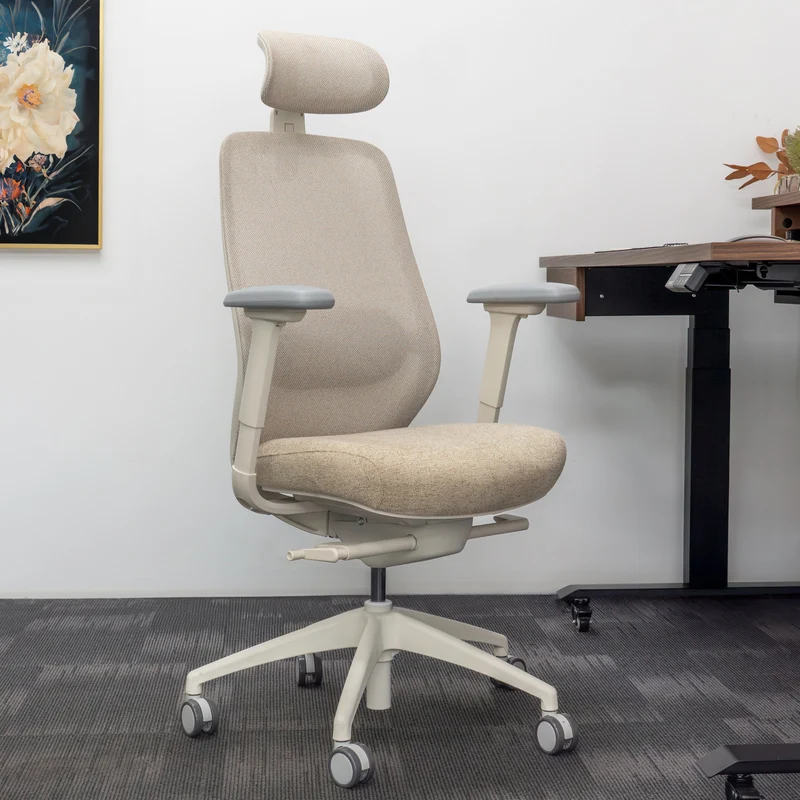 Desky CoilFlex Ergonomic Office Chair - Peach / Headrest