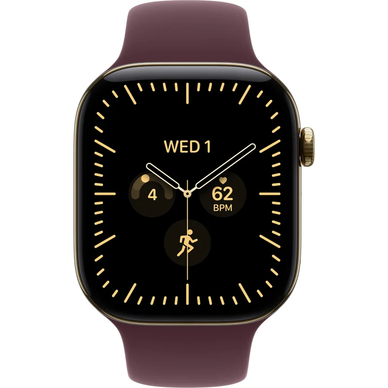 Apple Watch Series 12 46mm Radiant Gold Titanium Case GPS + Cellular Sport Band (M/L) [Burgundy]