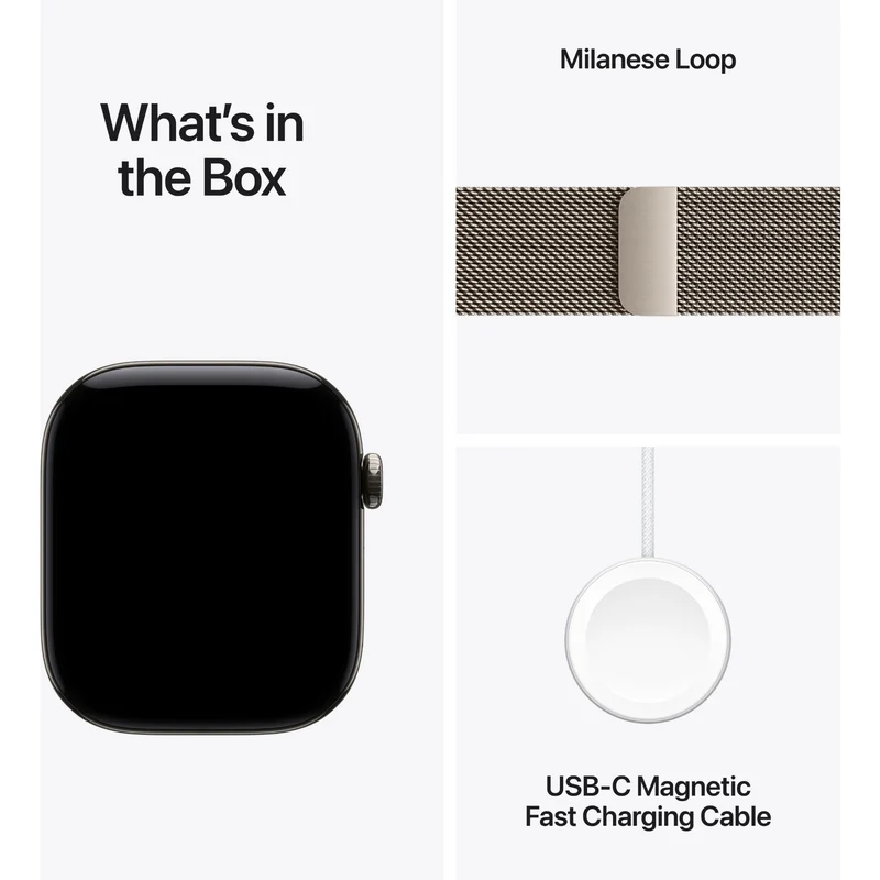 Apple Watch Series 12 46mm Natural Titanium Case GPS + Cellular Natural Milanese Loop (S/M)