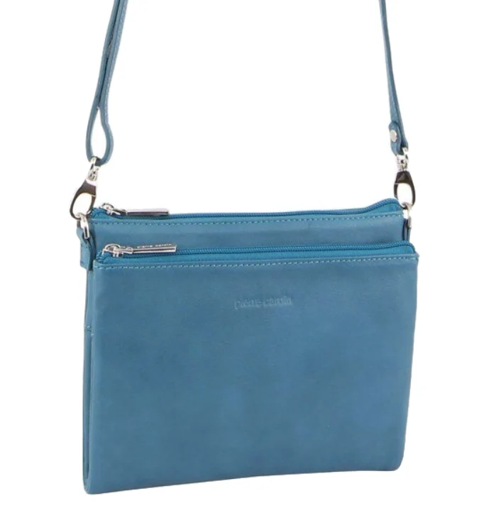 Pierre Cardin Ladies Cross Body Bag Leather Clutch Shoulder Sling Womens - Tropical