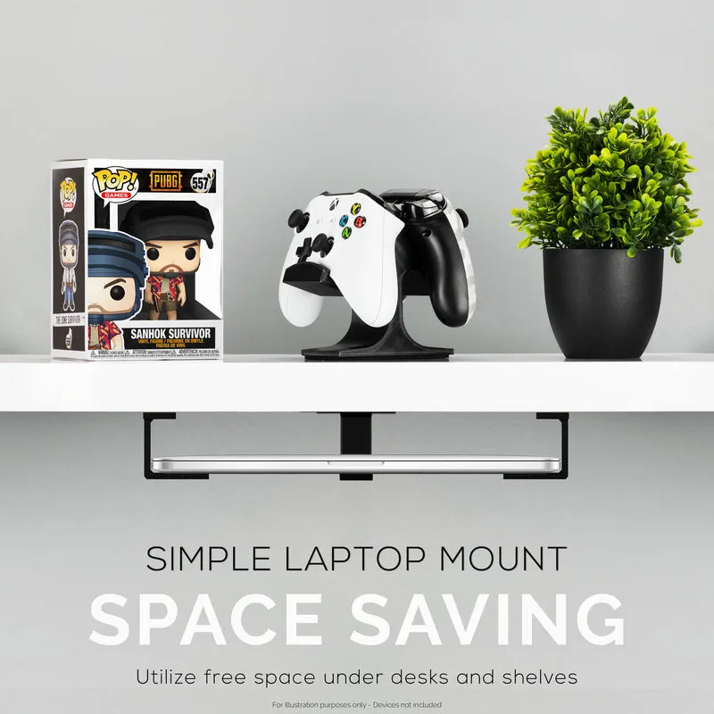 Laptop-Halterung unter dem Schreibtisch, zum Einschrauben, Geräte bis zu einer Dicke von 1.7 Zoll, für Laptops, Macbook, Router, Surface, iPads, Tablets und mehr