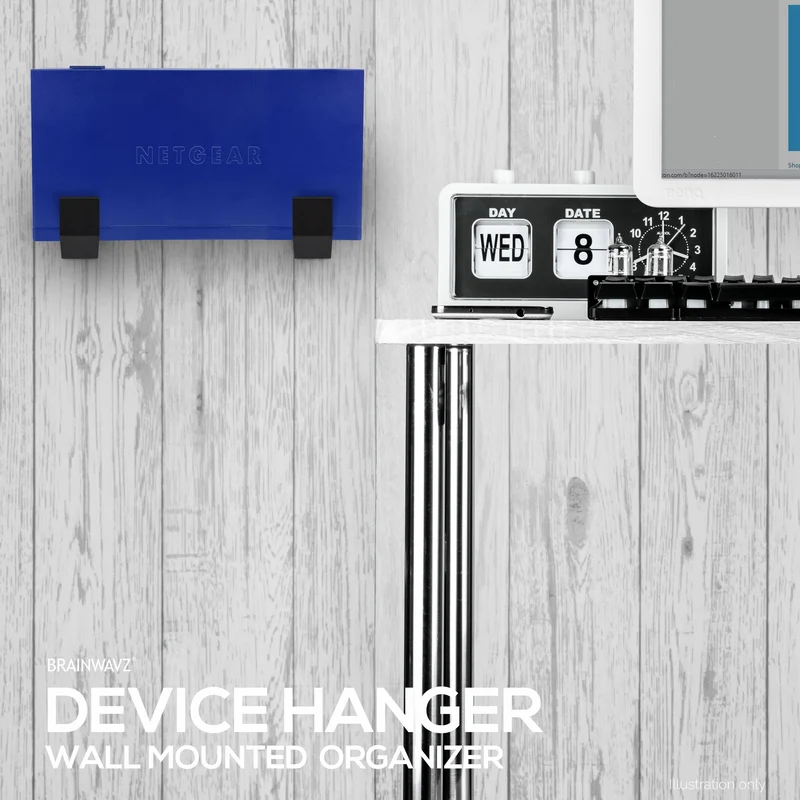 2.5" Kotak Kabel Pemegang Penyangkut Dinding, Pelekat & Skru Masuk, untuk Penghala, Komputer riba, Modem, Wi-Fi Mesh, Apple TV, Suis Rangkaian & Banyak Lagi
