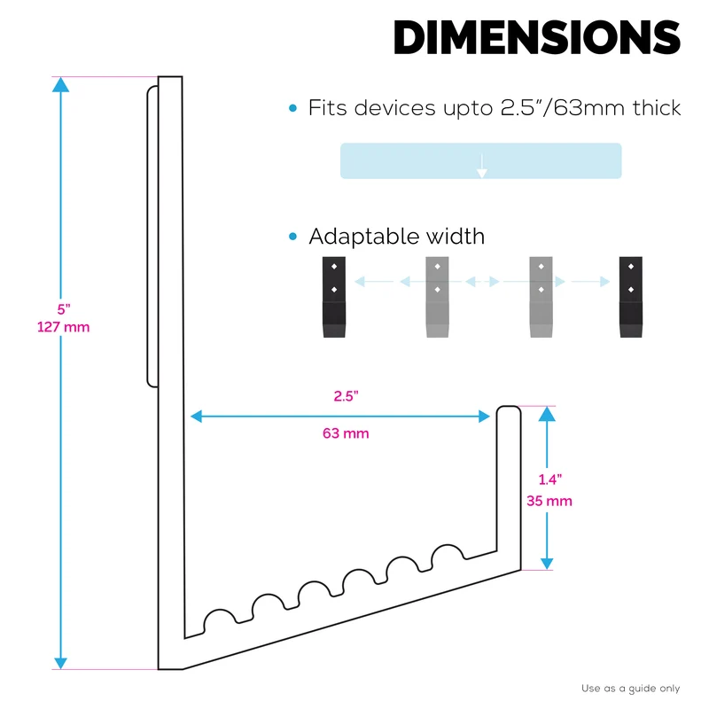 2.5" Kotak Kabel Pemegang Penyangkut Dinding, Pelekat & Skru Masuk, untuk Penghala, Komputer riba, Modem, Wi-Fi Mesh, Apple TV, Suis Rangkaian & Banyak Lagi