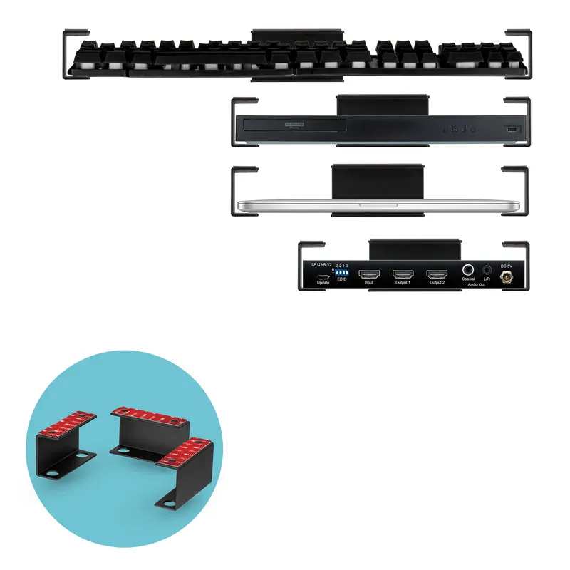 Pemegang Komputer Riba Di Bawah Meja Logam, Lekapkan Untuk Peranti seperti Komputer Riba, Papan Kekunci Permukaan Macbook Penghala Modem Kotak Kabel Suis Rangkaian & Banyak Lagi