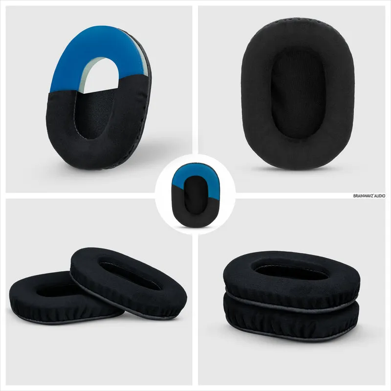 Pad Telinga Fon Kepala Permainan Dipertingkat - Bujur Kecil - Suede Mikro dengan Gel Penyejuk & Buih Memori untuk Steelseries, Hyperx, Sony MDR-7506, AKG, Turtlebeach, Sennheiser & Banyak Lagi (Micro Suede)