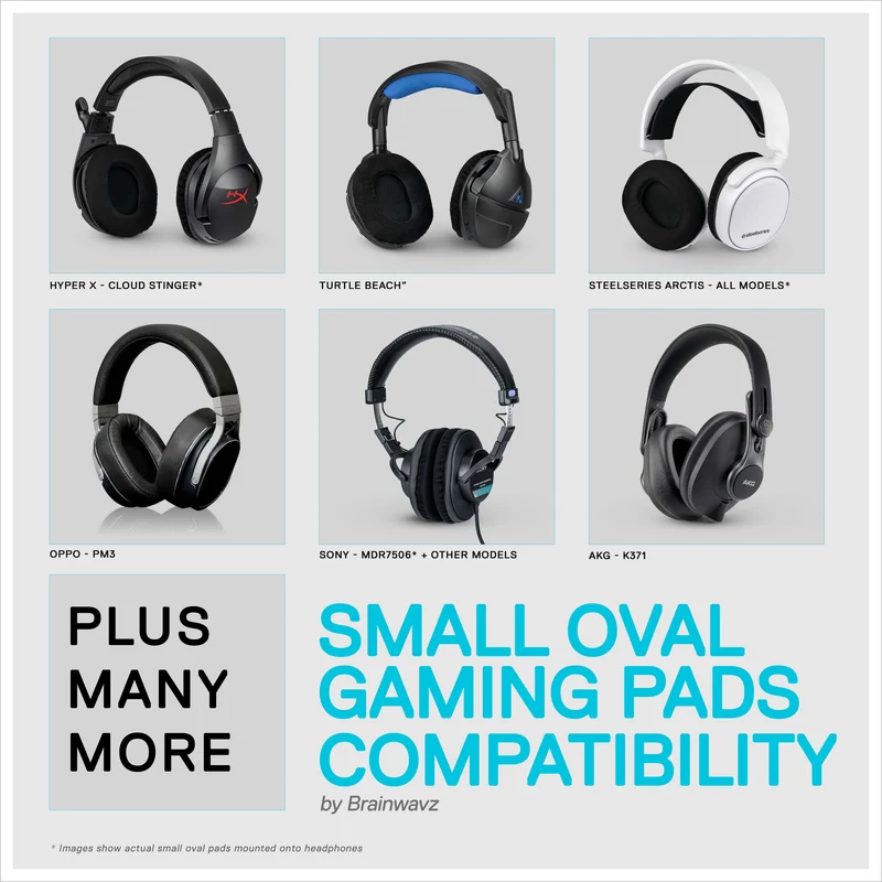 Pad Telinga Fon Kepala Permainan Dipertingkat - Bujur Kecil - Suede Mikro dengan Gel Penyejuk & Buih Memori untuk Steelseries, Hyperx, Sony MDR-7506, AKG, Turtlebeach, Sennheiser & Banyak Lagi (Micro Suede)