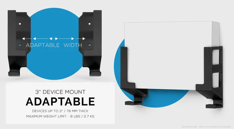 Vertikale 3 cm Wandhalterung und Kopfhörerhalter, selbstklebend und schraubbar für Laptops, Modem-Router, Mesh-TV-Kabelbox, Netzwerk-Switch und mehr