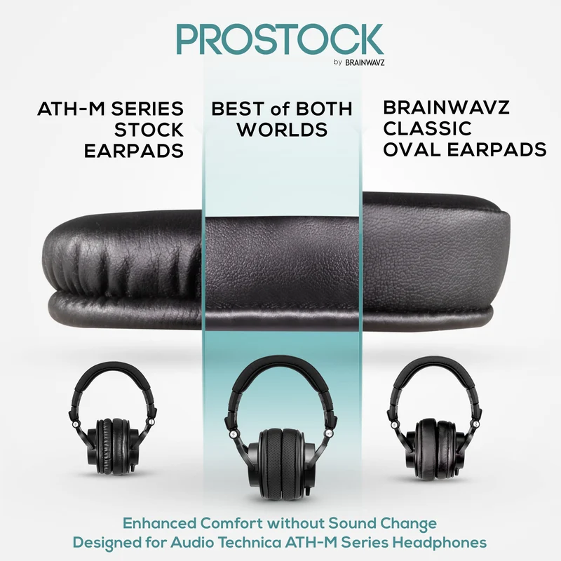 Pad Telinga Gantian ProStock ATH M50X & M Series - Bentuk Rekaan Tersuai dengan Busa Memori - Berlubang