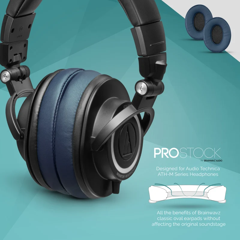 Pad Telinga Gantian ProStock ATH M50X & M Series - Bentuk Rekaan Tersuai dengan Busa Memori - PU