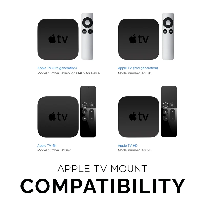 Apple TV 4K & HD selbstklebende Wand- & TV-Halterung – keine Schrauben oder Unordnung
