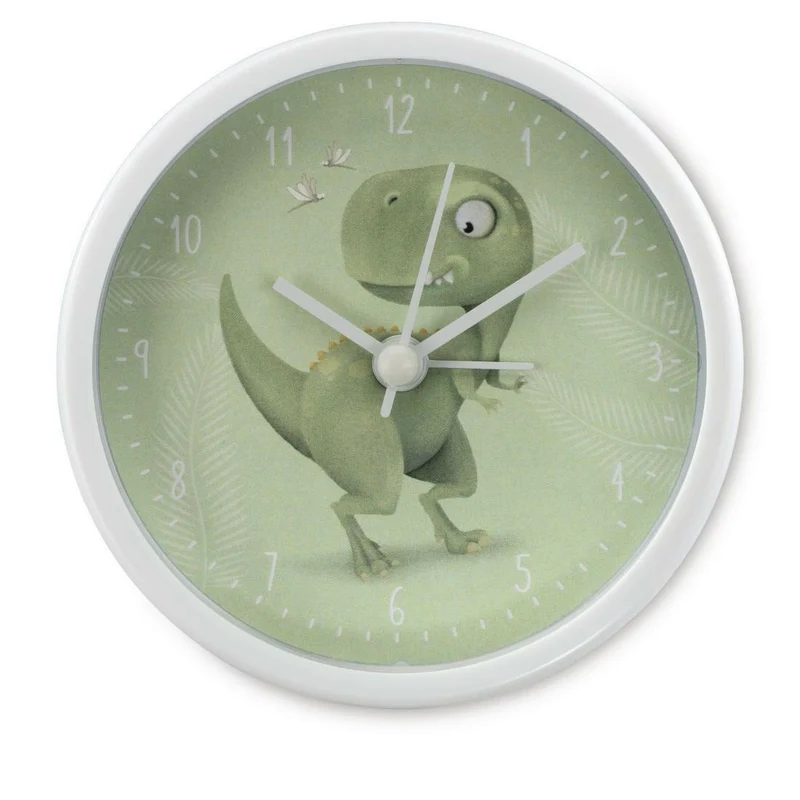 Hama Kinderwecker "Happy Dino" analog, ohne Ticken, grün