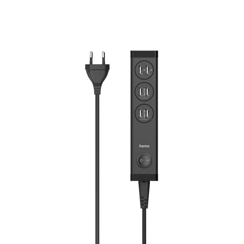 Hama USB-Ladegerät 6 Port 34W – Ladegerät für Geräte schwarz