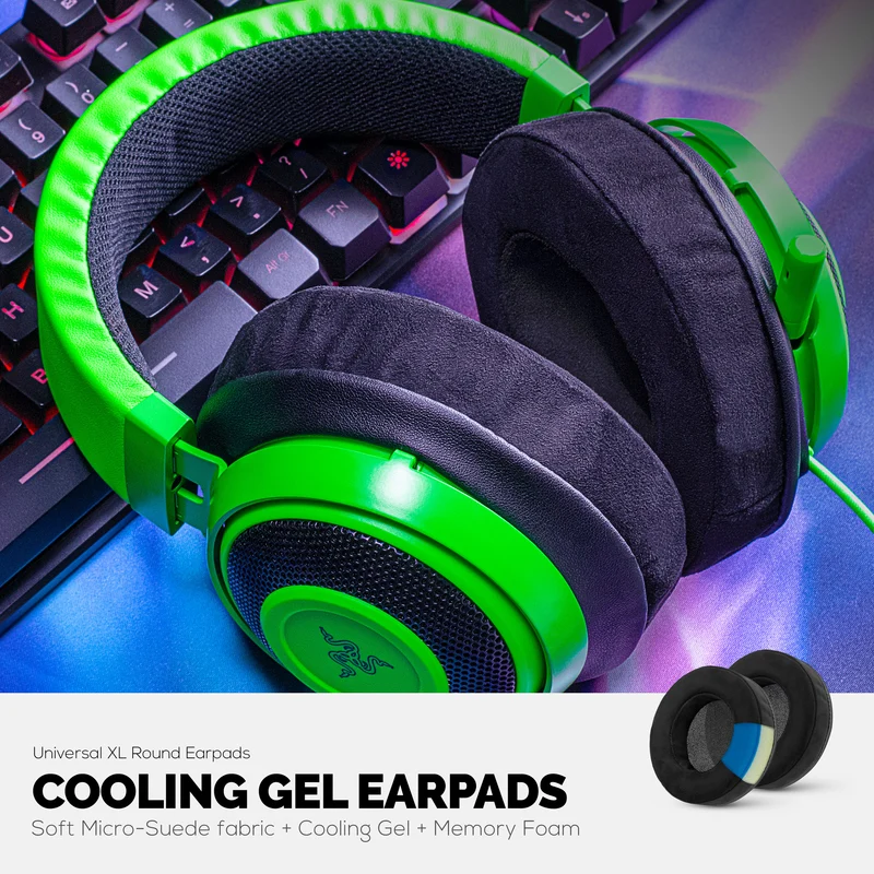 Brainwavz GEL Gaming Earpads - XL - Micro Suede dengan Memory Foam