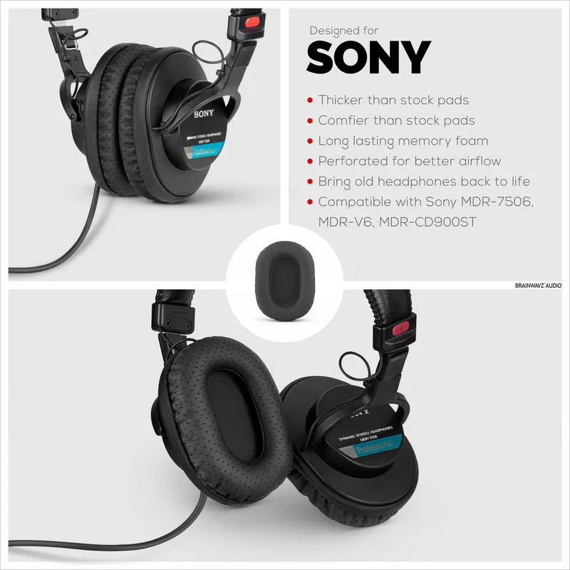 Pad Telinga Gantian SONY MDR-7506 Berlubang Juga Sesuai untuk Fon Kepala V6, CD900ST (PERF)