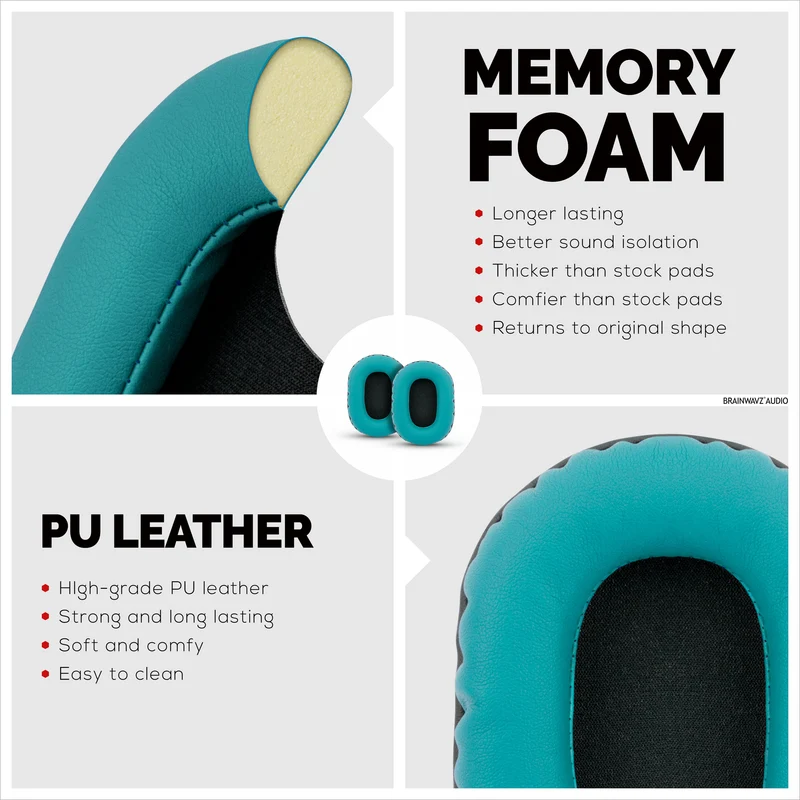 Pad Telinga Premium Gantian SONY MDR-7506 - Juga Sesuai untuk Fon Kepala (PU) V6, CD900ST