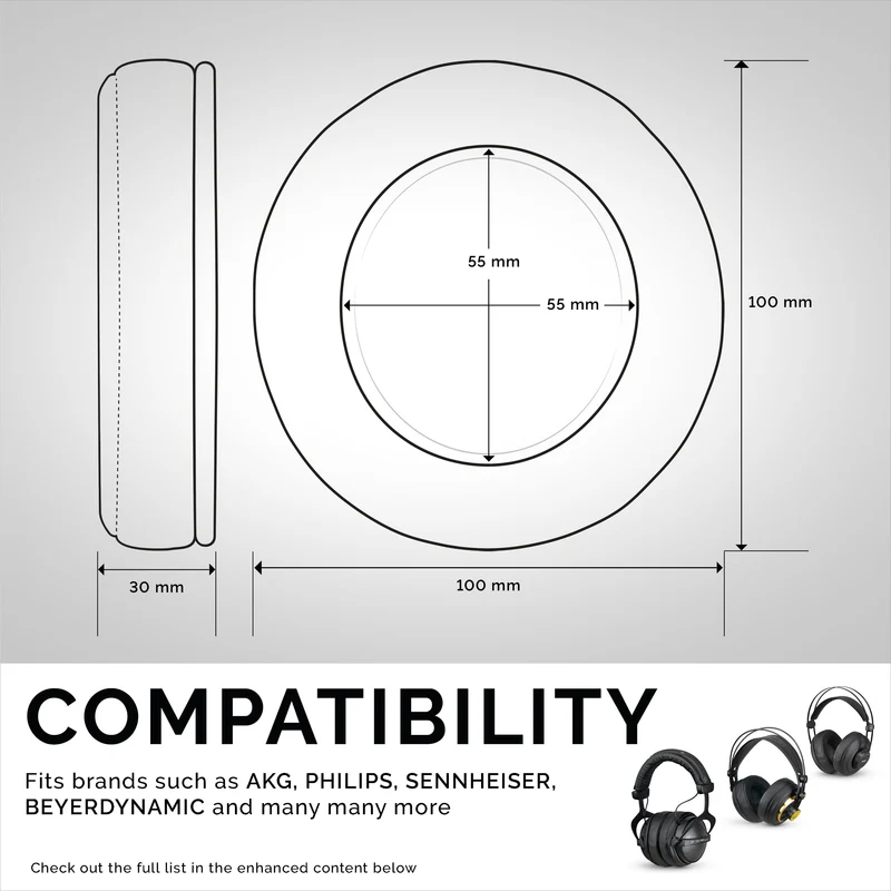Kopfhörer Memory Foam Earpads - Rund