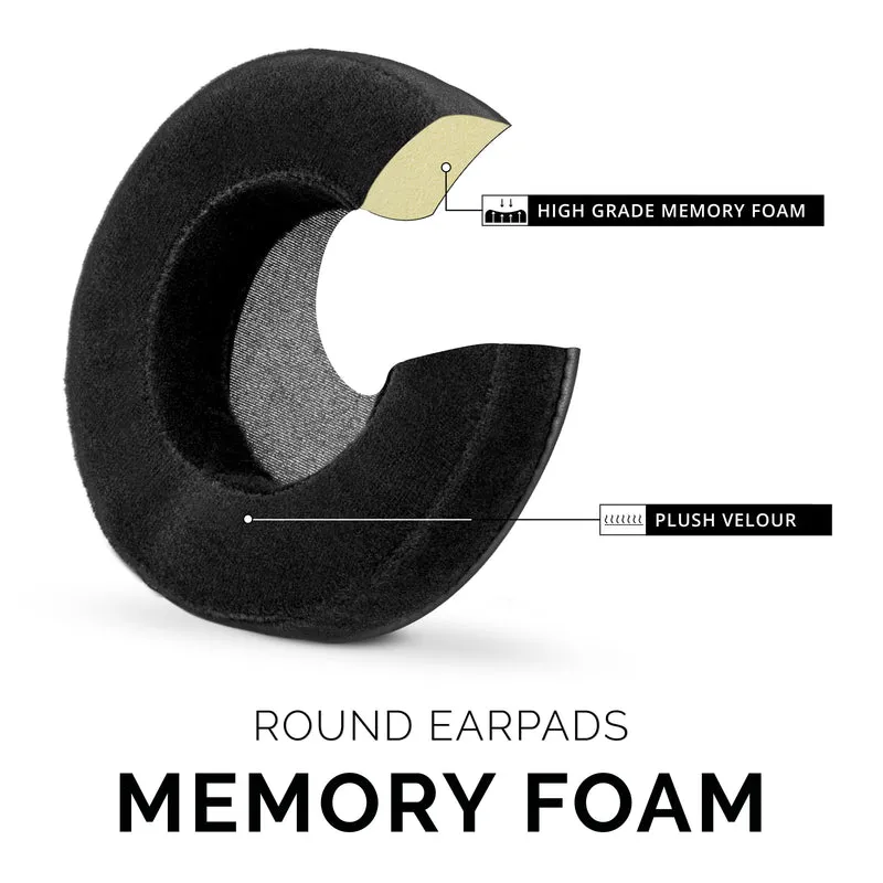Kopfhörer Memory Foam Earpads - Rund - Velours