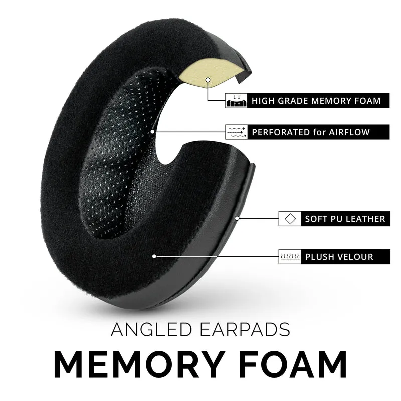 Hybrid abgewinkelte ovale Kopfhörer Memory Foam Earpads