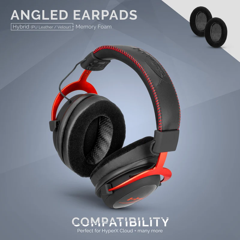 Hybrid abgewinkelte ovale Kopfhörer Memory Foam Earpads