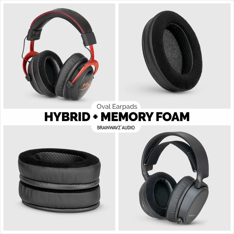 Hybride ovale Ersatz-Memory-Foam-Ohrpolster - Geeignet für viele Kopfhörer