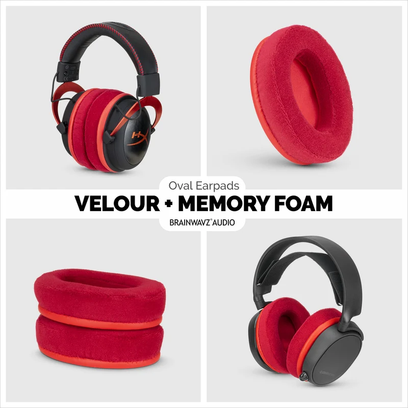 Alas Telinga Penggantian Velour Oval - Sesuai untuk banyak Fon Kepala