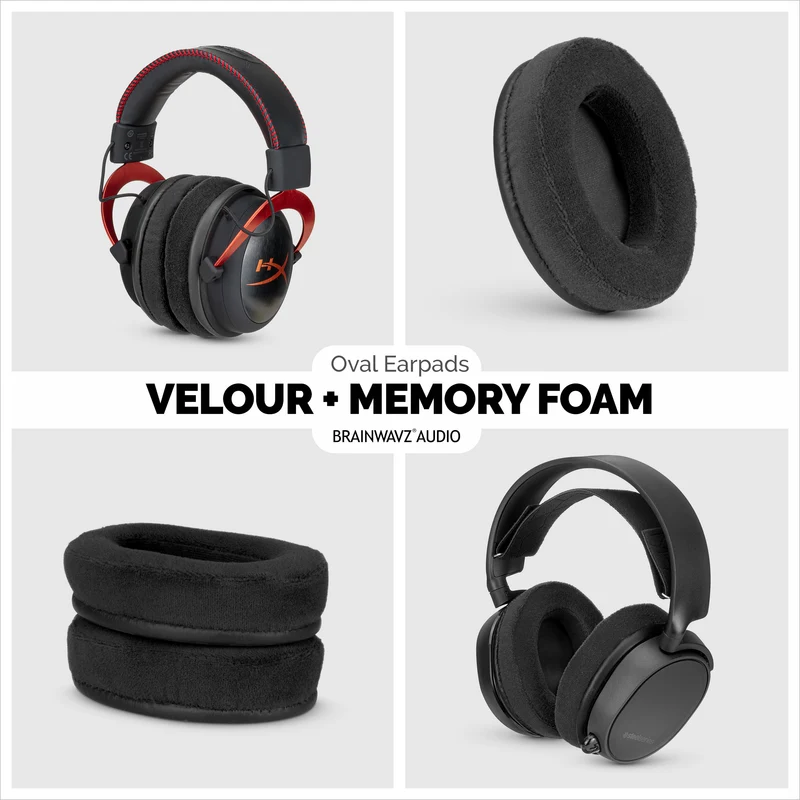 Alas Telinga Penggantian Velour Oval - Sesuai untuk banyak Fon Kepala