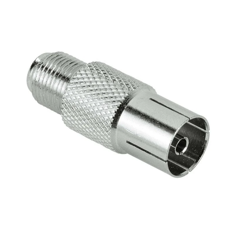 Hama 122488 SAT-Adapter F-Kabel, voll geschirmt, Edelstahl