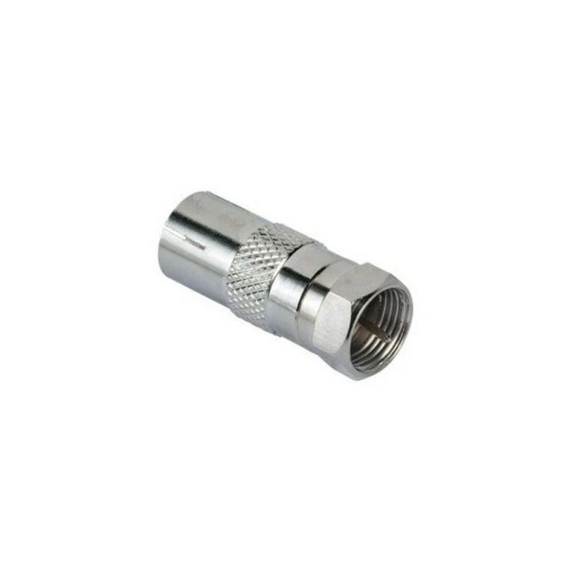 Hama 122486 F-Stecker Adapter, männlich/weiblich, Edelstahl