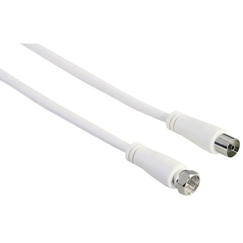 Hama SAT-Anschlusskabel 1,5m, 90dB, F-Stecker/Koax, Weiß, 75