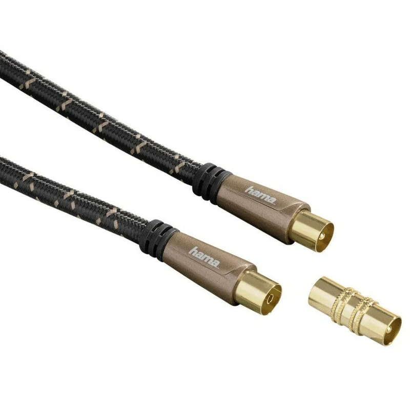 Hama Antennenkabel 3m Koax, Metall 120dB - Schwarz