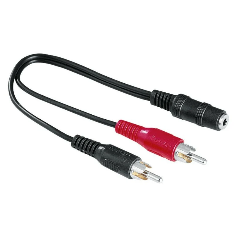 Hama Audio-Adapter 3,5mm Klinke zu 2x Cinch 0,1m Schwarz