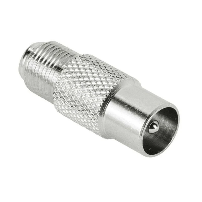 Hama 122487 Adapter F-Koax Stecker Edelstahl – Silber