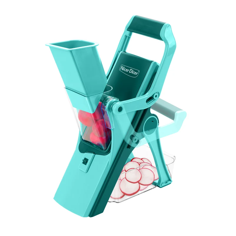 Nicer Dicer MANDO 12-tlg. Multifunktionshobel mit 6 Schneideinsätzen, Auffangschale, Fingerschutz