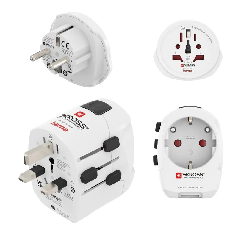 Hama World Travel Pro Light USB Weltreiseadapter, 2x USB
