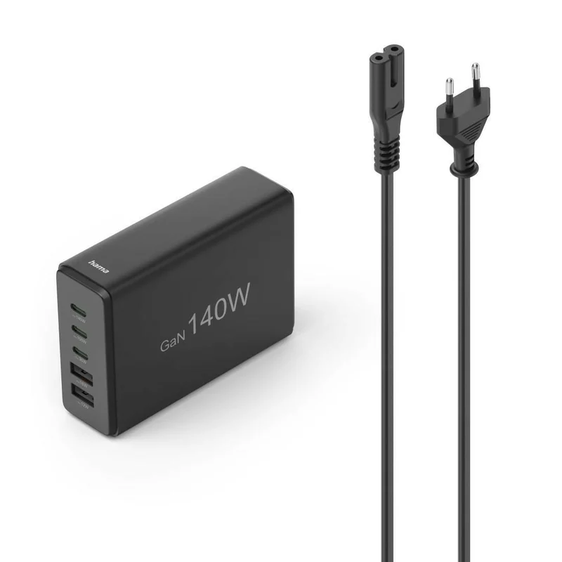 Hama 201978 5-fach Ladestation 140W QC/PD, GaN, USB-C/A