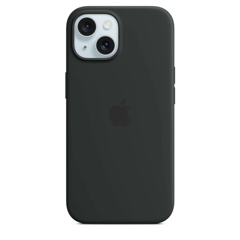Apple iPhone 15 Silikon Case mit MagSafe - Schwarz