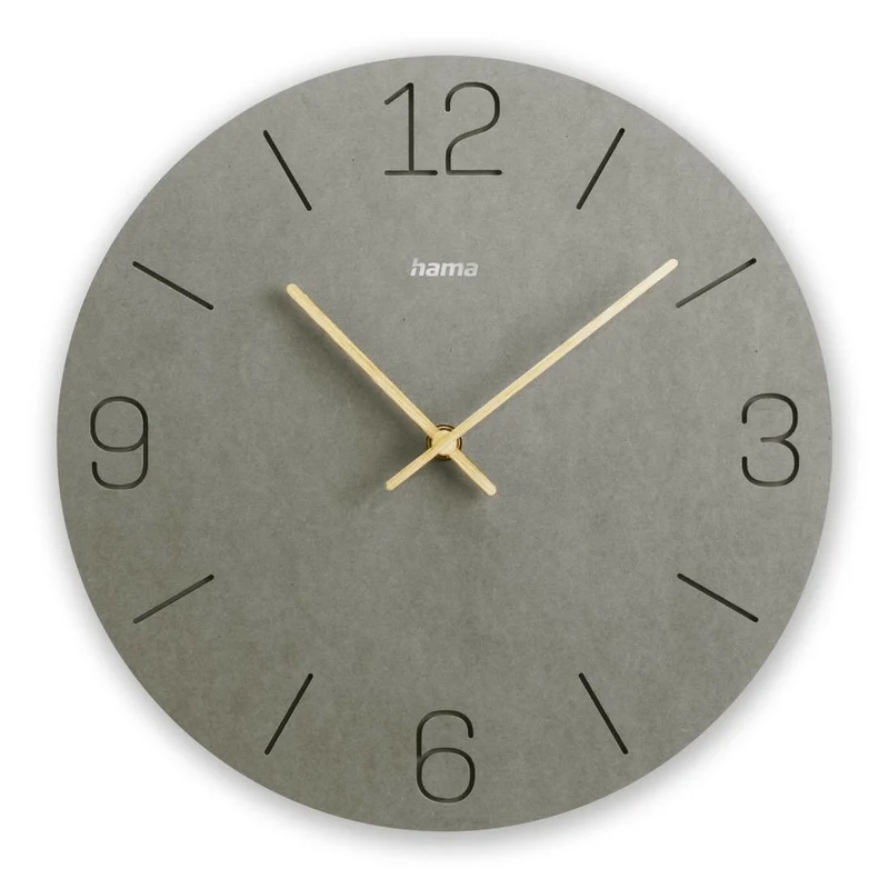 Hama Wanduhr Kreta Quarzuhr 30cm grau MDF Holz