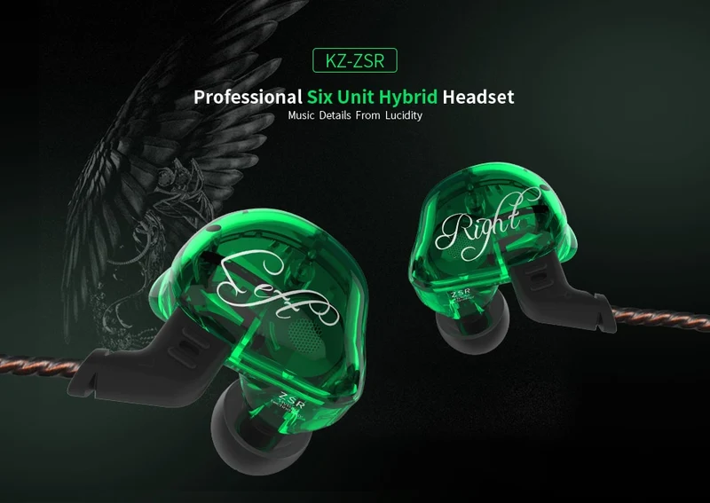 KZ ZSR Six Drivers In Ear Earphone Armature And Dynamic Hybrid Headset