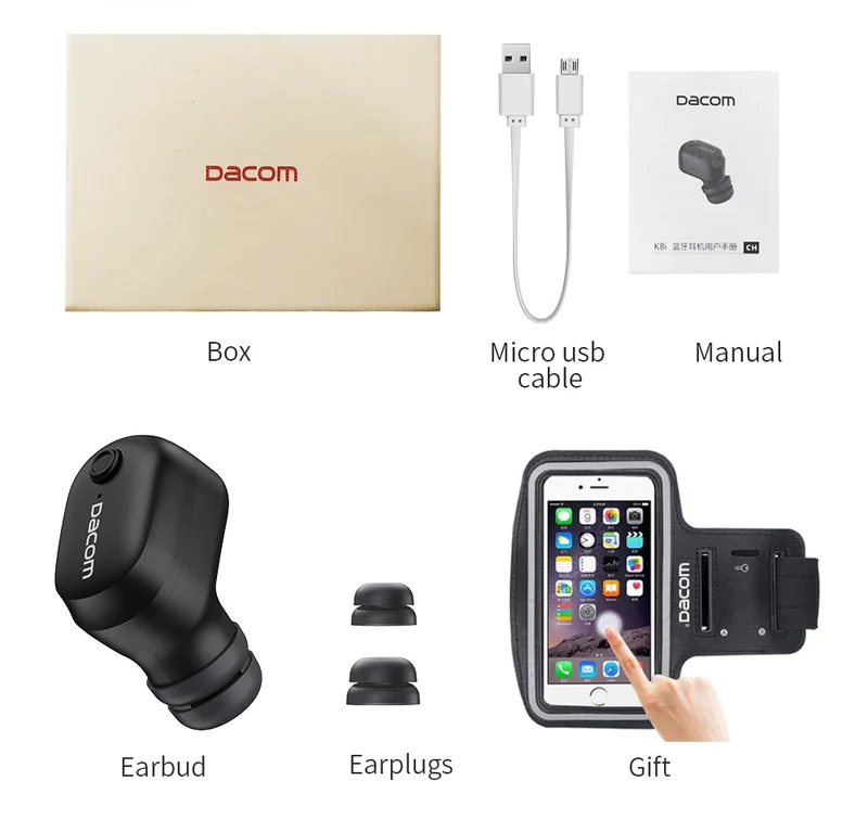 Dacom K8i Micro Mini Bluetooth Single Sport Wireless Earbuds