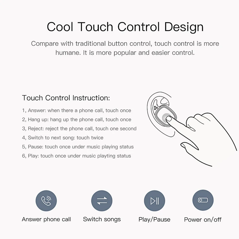 QCY T1pro TWS 5.0 Bluetooth earphones