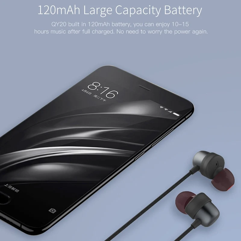 QCY QY20 Bluetooth sweat proof wireless sport earphones