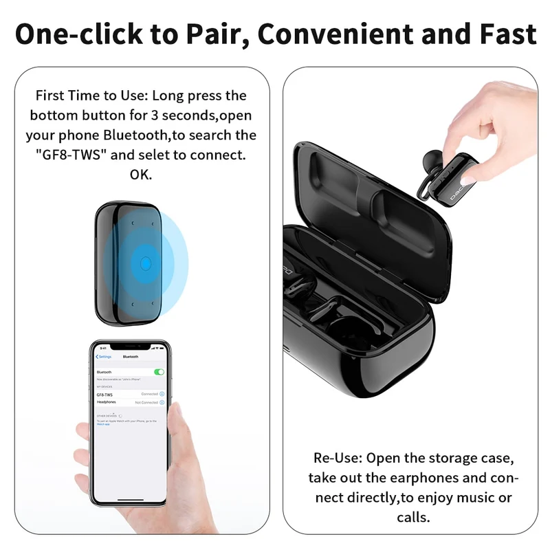 DACOM GF8 TWS Mini Wireless Earphones with Microphone