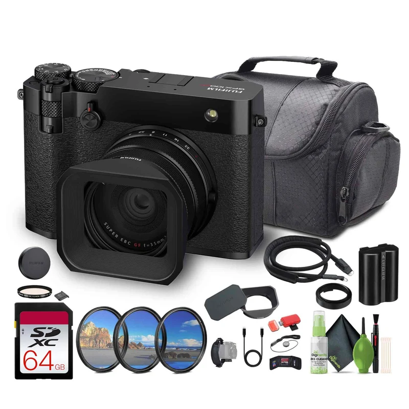 FUJIFILM GFX100RF 102MP Large Format Mirrorless Digital Camera Black