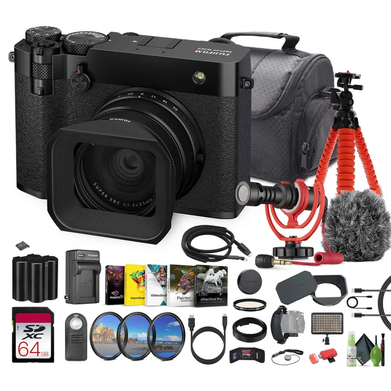 FUJIFILM GFX100RF 102MP Mirrorless Digital Camera Bundle + Accessories (Black)