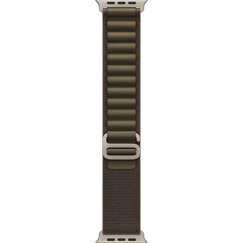Apple Watch 49mm [Dark Olive] Alpine Loop [Small] [Natural Titanium Finish]