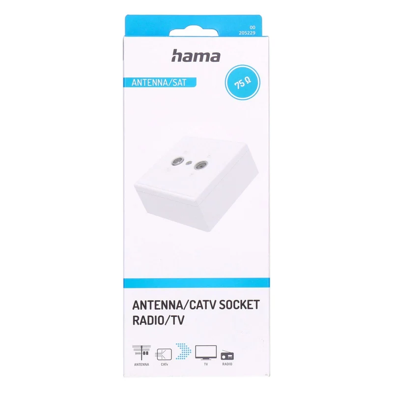 Hama 00205229 Antennen-Endsteckdose, 75 Ohm, Aufputz