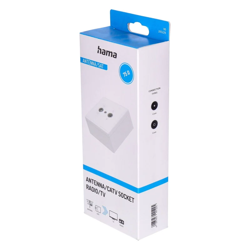 Hama 00205229 Antennen-Endsteckdose, 75 Ohm, Aufputz