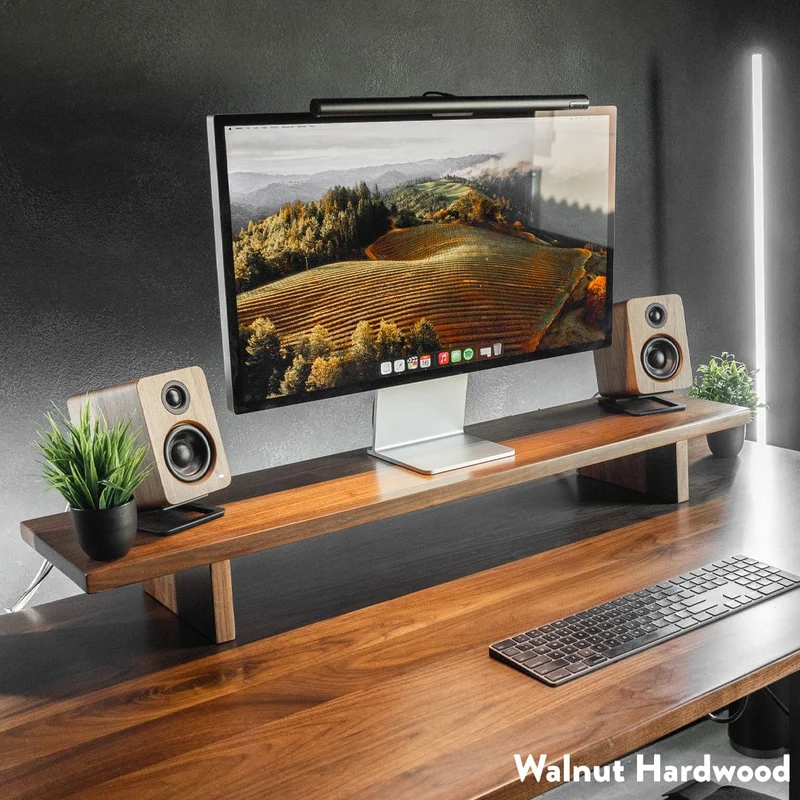Desky Minimal Monitor Stand - Classic Oak Melamine