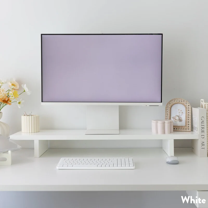 Desky Minimal Monitor Stand - Classic Oak Melamine